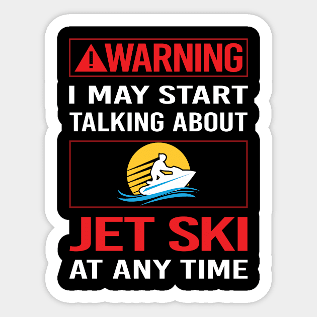 Red Warning Jet Ski Sticker by relativeshrimp